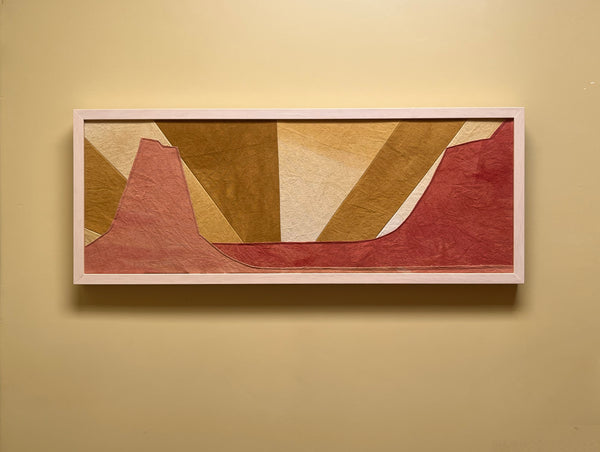 Canyon Rays  Naturally Dyed original art 33 x 12 framed