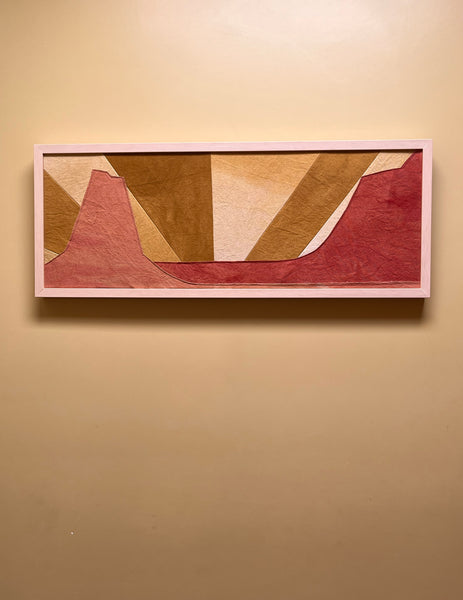 Canyon Rays  Naturally Dyed original art 33 x 12 framed