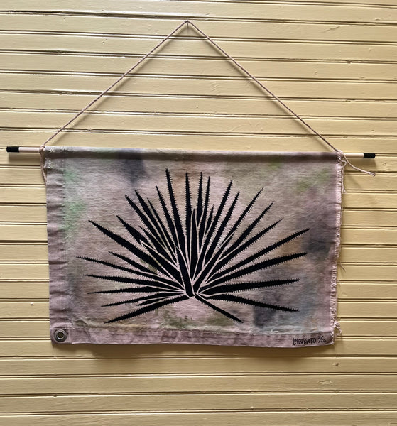 AGAVE ESPADIN  painting on vintage canvas