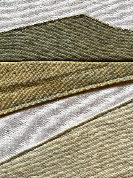 Out West Sage  Naturally Dyed original art 33 x 12 framed