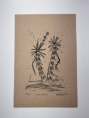 6 x 9 in Yucca Party print on tan paper