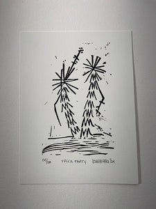 6 x 8 in Yucca Party print on white paper