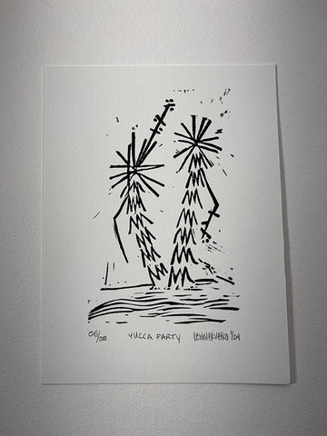 6 x 8 in Yucca Party print on white paper